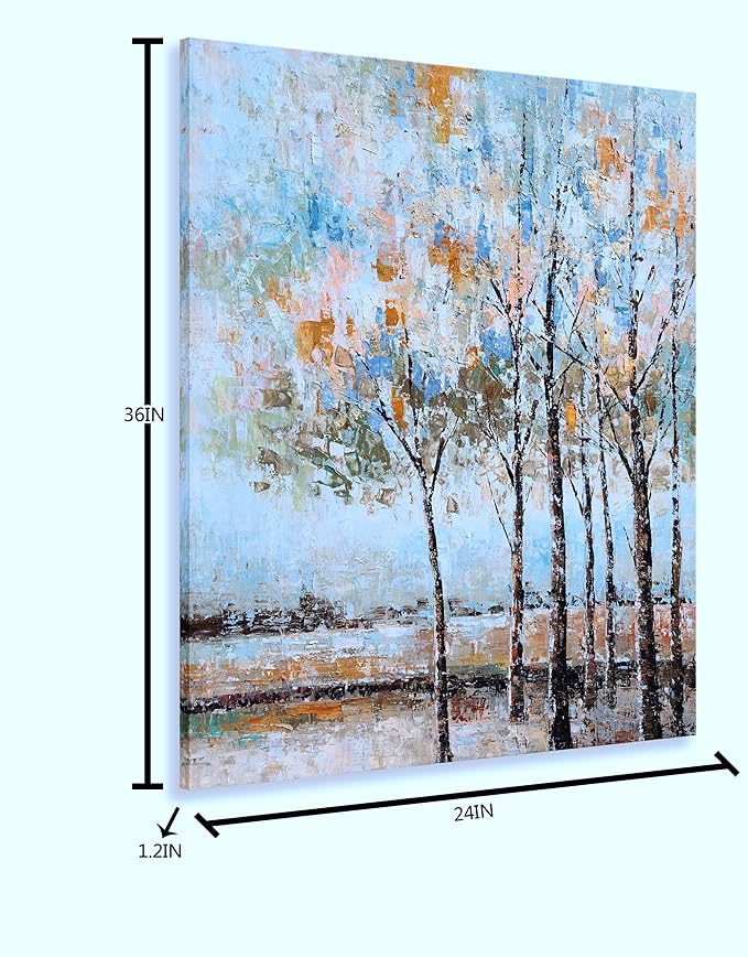 NdcSkyArt Tree Paintings - Abstract Forest Canvas Wall Art for Modern Living Room, Bedroom, and Bathroom Décor