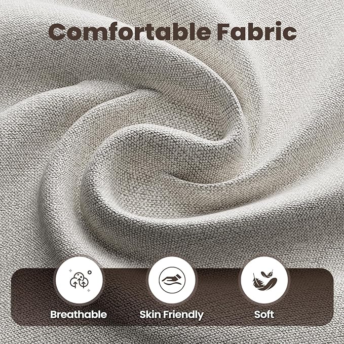 90" Boneless Loveseat Sofa, Cloud Foam Couch, 3 Seater Upholstered Midcentury Mondern Love Seat, Wide Armrest and 4 Pillows for Home Living Room/Small Spaces, No Assembly Required, Beige