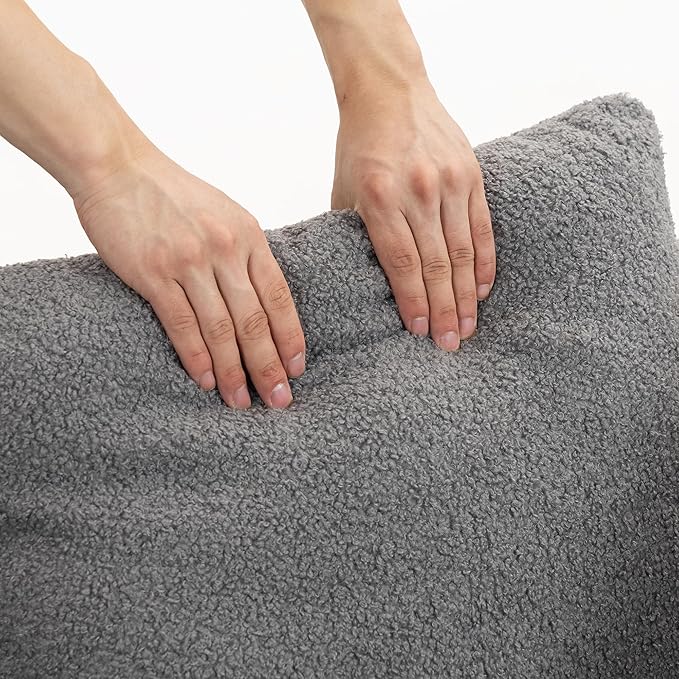 KEIKI L-Shape Cloud Sectional Sofa, 96” Modern Modular Boneless Couch with Left Chaise Lounge, Upholstered Couches for Living Room Bedroom, Grey