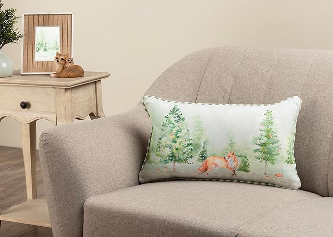 Maison d' Hermine Decorative Pillow Covers 12x20 Inch Rectangle 100% Cotton Throw Pillow Covers with Invisible Zipper Cushion Case for Living Room Couch, Chair, Sofas, Bedroom, Home (Winter Mornings)