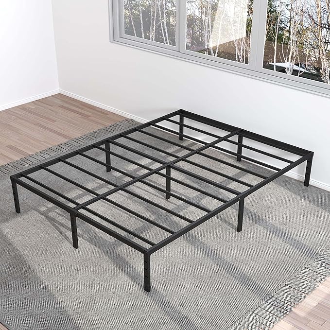 12 Inch Full Size Bed Frame No Box Spring Needed, Heavy Duty Metal Platform Bed Frame Full Support Up to 3000 lbs, Easy Assembly, Noise Free, Black
