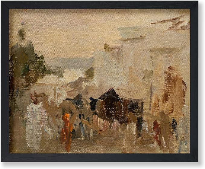 Poster Master Vintage The Bazaar Painting Poster - Retro Street in Udaipur Print - India Art - Cityscape Art - Farmhouse Art - Abstract Art - Office or Living Room Wall Decor - 11x14 UNFRAMED Wall Art