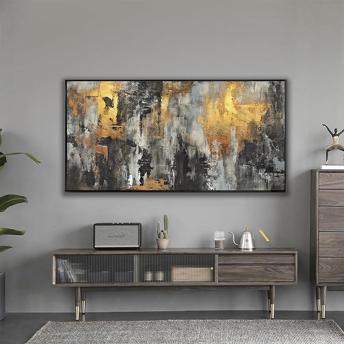 Abstract Art Wall Decor Black Metal Wall Art Artwork Decor for Living Room Office bar Bedroom Kitchen Framed Can Be Hung Directly 24x48inch