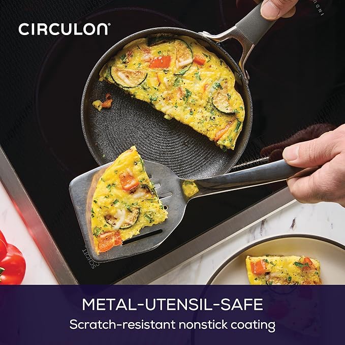 Circulon A1 Series with ScratchDefense Technology Nonstick Induction, Mini Frying Pan/Skillet, Metal Utensil Safe, 6.25 Inch Open Fry Pan - Graphite