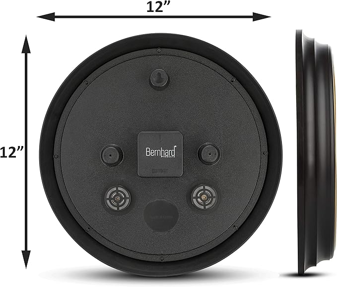 Bernhard Products Decorative Black Wall Clock 12 Inch Silent Non Ticking Battery Operated Vintage Elegant Retro Clocks for Living Room Decor, Kitchen Office Dining Room Bedroom School Classroom