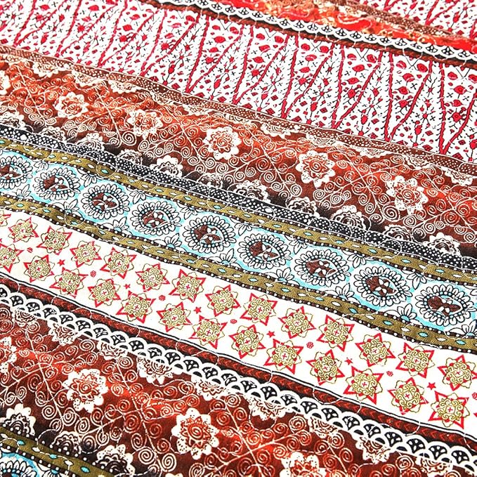 NEWLAKE Quilted Cotton Bed Pillowcases,Striped Classical Style, 2 Pieces, 20x36 Inch