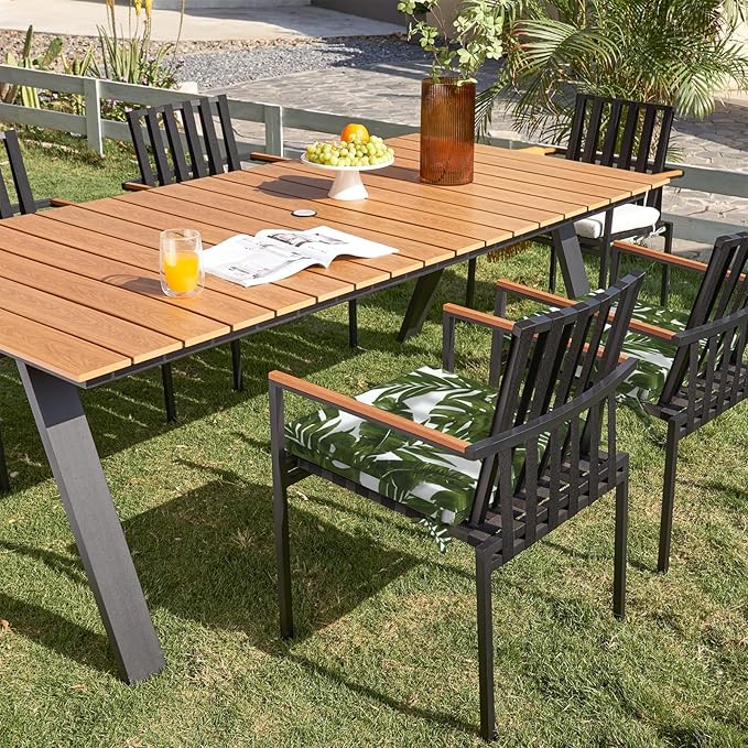 Set of 4 Outdoor Square Chair Cushions 18.5"x16"x2" for Patio, Water Resistant Patio Dining Seat Pads Replacement for Kitchen Garden and Outdoor Furniture Decoration - Palm Green