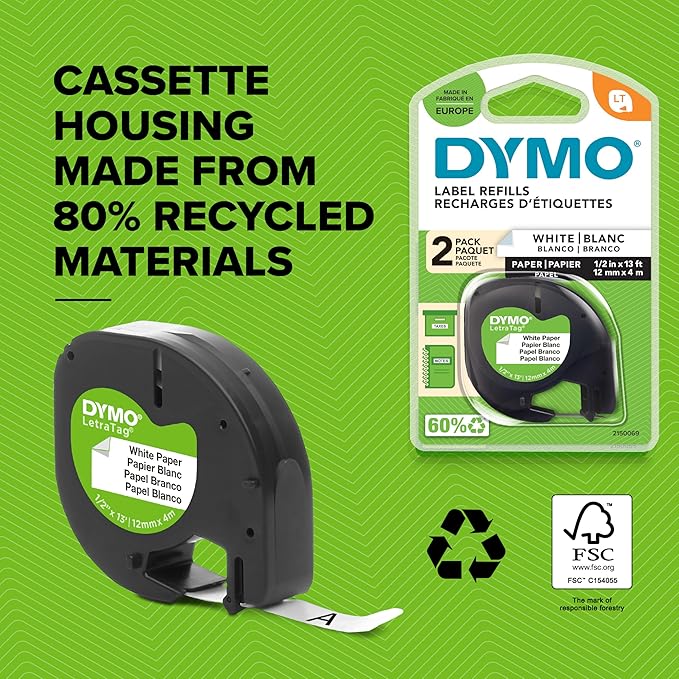 DYMO LetraTag LT-100H Handheld Label Maker | ABC Keyboard Label Printer with Easy-to-Use, 13 Character LCD Screen | Great for Home & Office Organisation | Pink