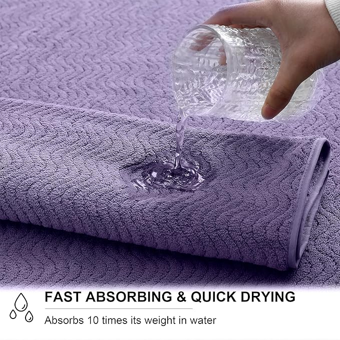 Ultra Soft 8 Piece Textured Bath Towel Set for Bathroom Shower Pool, Kitchen, Quick Dry, Lightweight Highly Absorbent - 2 Oversized Bath Towel Sheets, 2 Hand Towels, 4 Washcloths