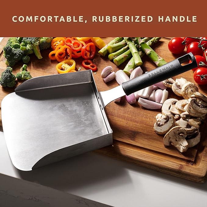 Bellemain Smash Burger Spatula for Griddle - Stainless Steel Scraper Tool, Large - Fried Food Scoop, Stir Fry, Food Mover - Hibachi Tools, Flat Top Grill Accessories