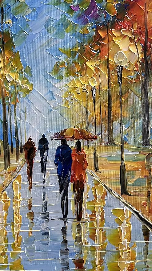 Tyed Art- Large Contemporary Wall Art Landscape Oil Painting On Canvas palette knife Textured Tree Painting hand-painted Acrylic Abstract Landscape wall art modern canvaspainting Living room bedroom hanging bedside ofa background painting 30x60inch