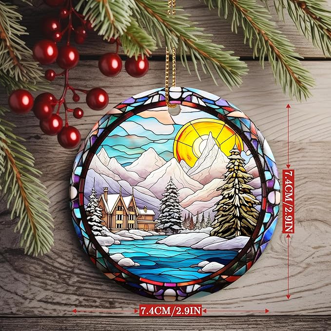 Christmas Ornament, Winter Sunrise Ornament, Christmas Decoration, Heirloom Keepsake, Holiday Ornaments 2023, Xmas Gift Exchange, Gift Idea, Christmas Tree Ornament