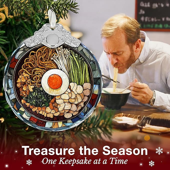 Ramen Ornaments for Christmas Tree - Unique Ramen Gifts, Food Christmas Ornament for Party, Japanese Ornaments for Foodies, Perfect Japan Ornament, Ideal Ramen Noodle Gifts for Kids, Adults
