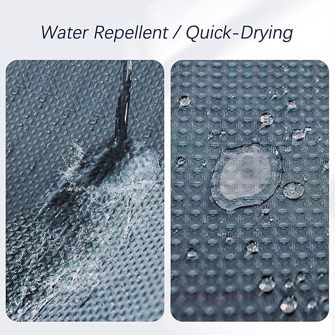 Extra Long Royal Blue Waffle Water Repellent Shower Curtain 96 Inches, 256GSM Heavy Duty Shower Curtain for Bathroom, Hotel Quality Bath Curtain Set with 12 Hooks, 72Wx96H