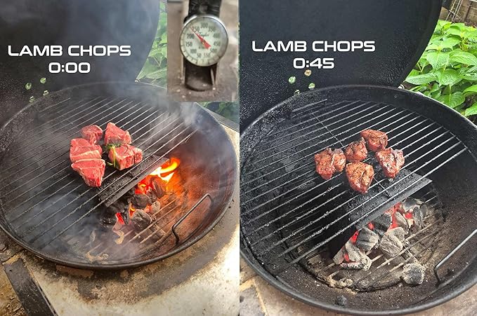 Norsk Designs Kettle Grill Indirect Cooking Kit, 21.5 Inch Stainless Steel Grate & Heat Shield, Fits 22 Inch Weber Grills (and other kettle-style grills with 21.5" grate size)