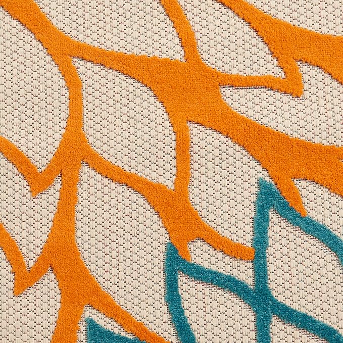 Nourison Home Aloha 9'6" x 13' Green Tropical Indoor/Outdoor Fabric Rug