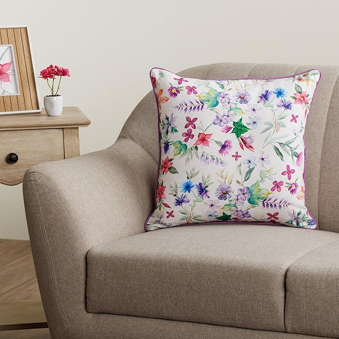 Maison d' Hermine Decorative Pillow Covers 20x20 Inch Square 100% Cotton Throw Pillow Covers with Zipper - Chair, Couches, Sofas, Bedroom, Home for Easter Decorations (Chardon)