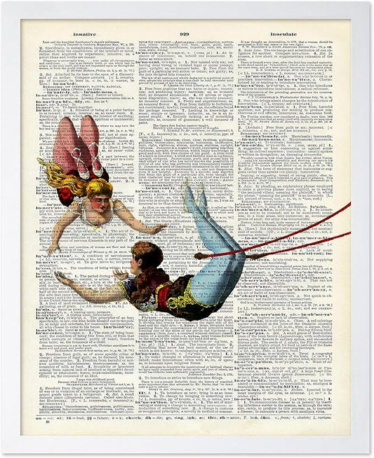 Poster Master Dictionary Art Poster - Acrobat Print - Circus Art - Entertainment Art - Gift for Men, Women & Performer - Chic Decor for Living Room, Bedroom, Dorm or Office, 16x20 White Framed