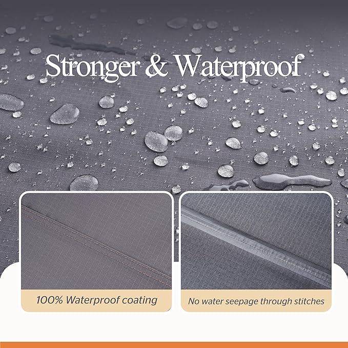 WJ-X3 Waterproof Patio Sofa Cover for 3-Seater Couch, Heavy Duty & UV Resistant, Windproof, 87" W x 42" D x 35" H, Grey