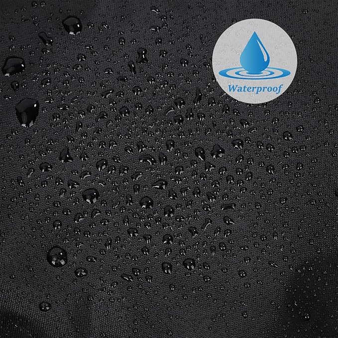 Round BBQ Grill Cover for 22 Inch Charcoal Grills Waterproof, Fade Resistant, UV Resistant Kettle BBQ Grill Cover with Hook & Loop Strap, Dome Smoker Cover, Black (22in)