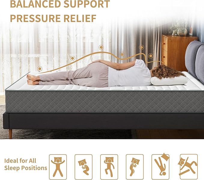 Mattress Double Mattress, 10 Inch Hybrid Memory Foam Firm Full Size Mattres with Hybrid Full Bed Matress in a Box Pressure Relief & Supportive Full Size Mattresses