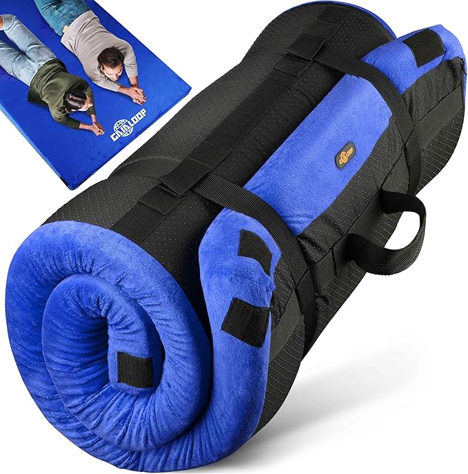 3 Inch GAIALOOP Thick Memory Foam Camping Mattress Sleeping Pad [Car/Tent/Cot] Glamping Portable Floor Mat Roll Up Futon Mattress for Guests Sleepover