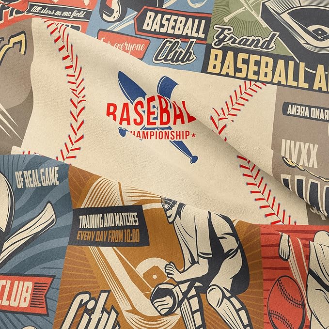 Tailor Shop Baseball Comforter Set, Full Size Sports Bedding for Boys with 2 Pillowcases