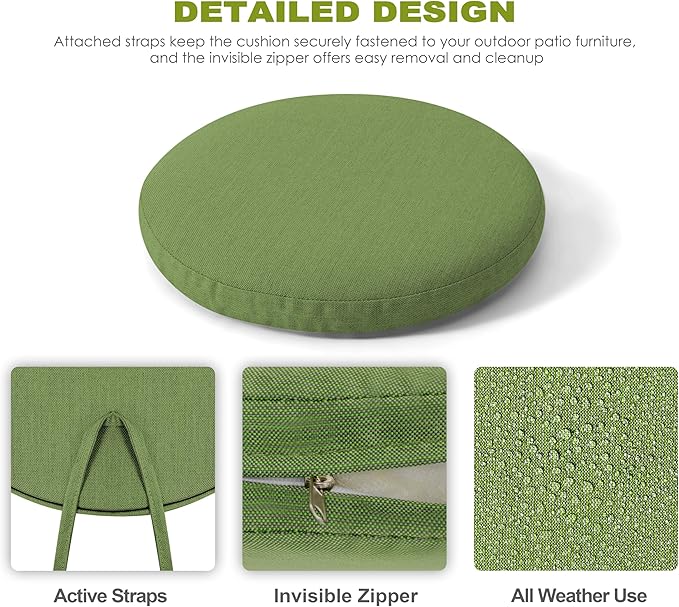 NUU GARDEN 3-Piece Patio Bistro Set Outdoor Cast Aluminum Bistro Table and Chairs Set of 2, Outdoor Patio Bistro Set with Umbrella Hole and Green Cushions for Patio Balcony, Black