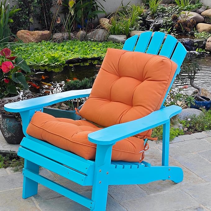 JMGBird Outdoor Chair Cushions, Pack of 2 Patio Seat/Back Cushions 19" x 19" with Ties for Patio Furniture Chairs Home Garden Decoration