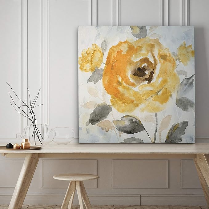 Wexford Home Honey Rose II-Canvas Prints Wrapped Gallery Wall Art | Stretched and Framed Ready to Hang 32X32