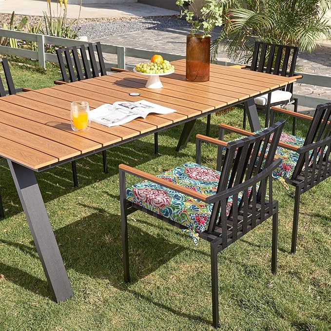 Set of 4 Outdoor Square Chair Cushions 18.5"x16"x2" for Patio, Water Resistant Patio Dining Seat Pads Replacement for Kitchen Garden and Outdoor Furniture Decoration - Damask Red