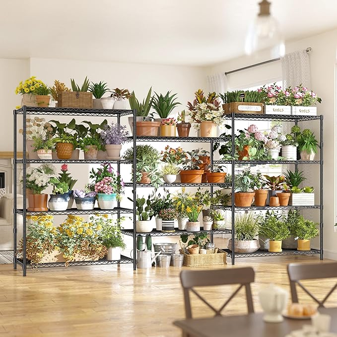 6 Tier Metal Shelving 75" H Adjustable Storage Shelves, 1200LBS Wire Shelving Unit for Storage Rack, Metal Shelves for Pantry Shelves, Garage, Kitchen, 75" Hx 36" Wx 18" D