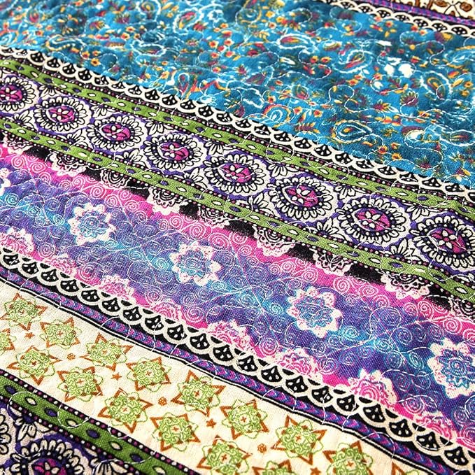 NEWLAKE Quilted Cotton Bed Pillowcases, Striped Jacquard Style, 2 Pieces, 20x27 Inch