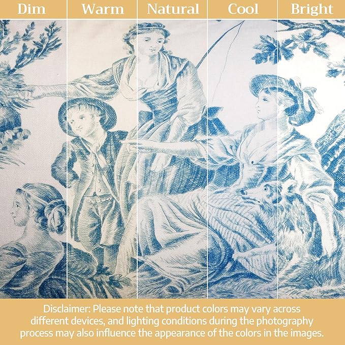 Maison d' Hermine Decorative Pillow Covers 20x20 Inch Square 100% Cotton Throw Pillow Covers with Invisible Zipper Cushion Case for Living Room Couch, Chair, Sofas, Bedroom, Home (The Miller - Denim)