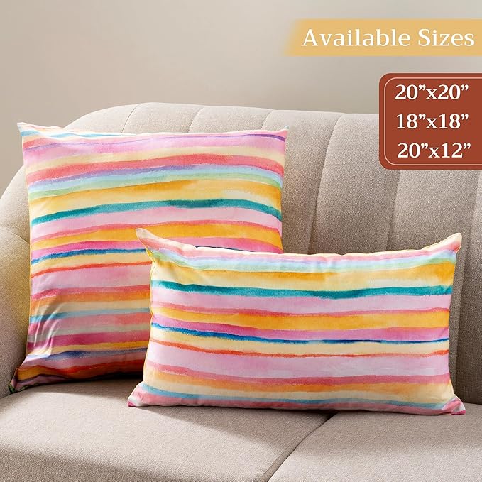 Maison d' Hermine Decorative Pillow Covers 12x20 Inch Rectangle 100% Cotton Throw Pillow Covers with Invisible Zipper for Living Room Couch, Chair, Sofas, Bedroom, Home (Hesperides - Bayadere)