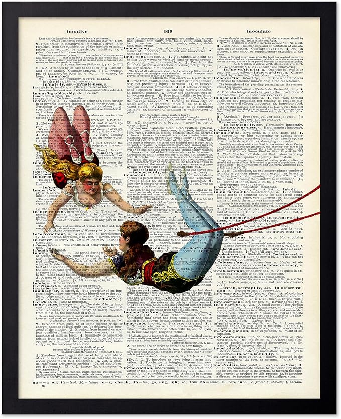 Poster Master Dictionary Art Poster - Acrobat Print - Circus Art - Entertainment Art - Gift for Men, Women & Performer - Chic Decor for Living Room, Bedroom, Dorm or Office, 11x14 Black Framed