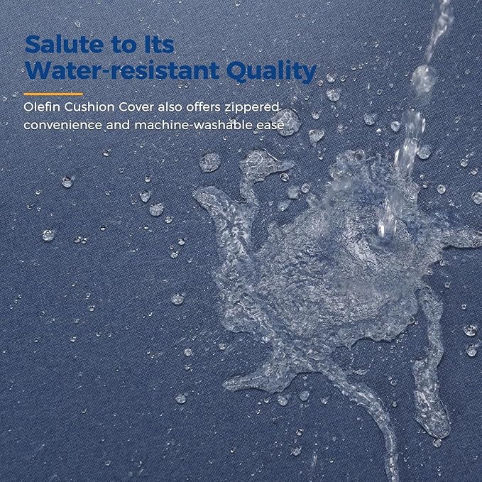 Wisteria Lane Aluminum Patio Furniture Set, 5 Seats Metal Outdoor Furniture Set with CSA Certified 54in Propane Gas Fire Pit Table, Patio Conversation Set with 5in Olefin Cover Cushions, Blue