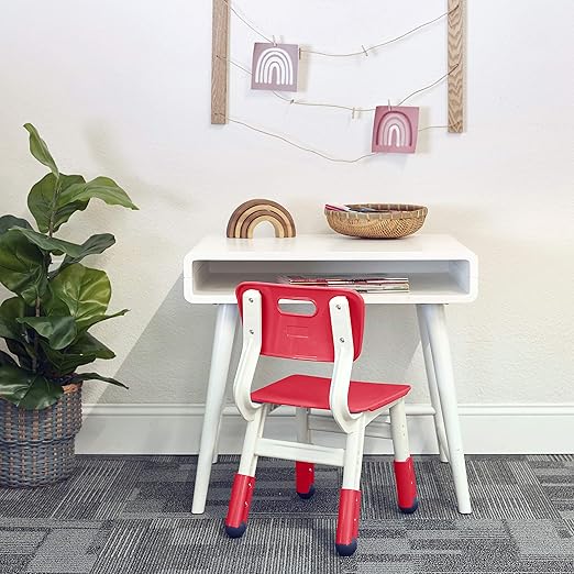 ECR4Kids Classroom Adjustable Chair, Flexible Seating, Red, 2-Pack