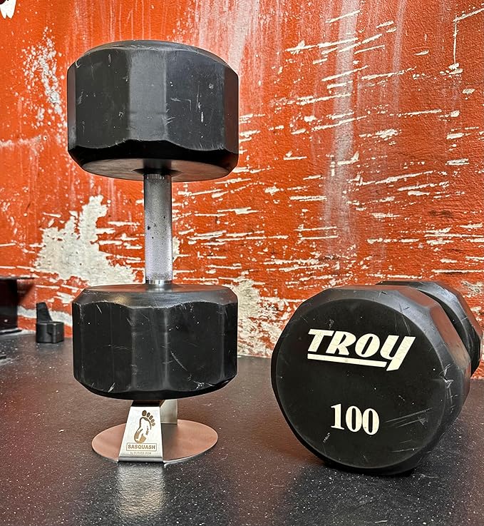 The Sasquash - 6" Heavy Duty Extra Wide Flat Handle Smashed Burger Press - Commercial Grade Welded Stainless Steel Burger Smasher (6 Inch 'Indestructo' Press)