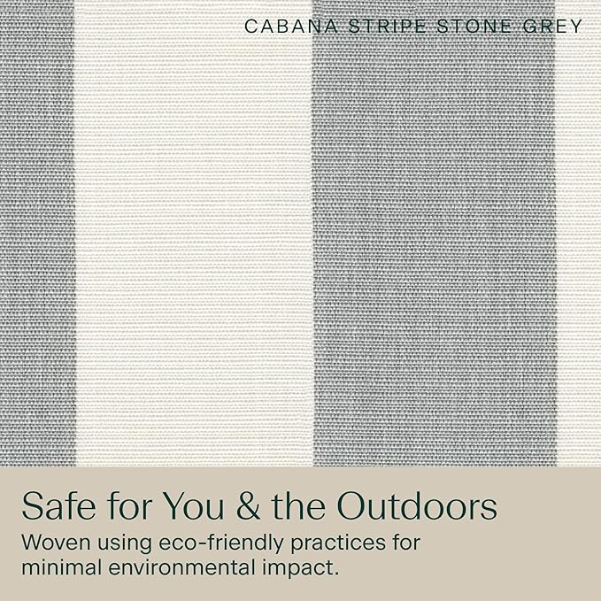 Honeycomb Outdoor Deep Seat, 24 x 23, Cabana Stripe Stone Grey Chair Cushion for Patio Furniture