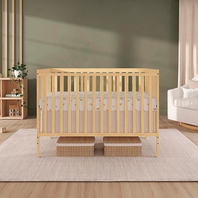 Dream On Me Synergy 5-In-1 Convertible Crib In Natural, Greenguard Gold Certified