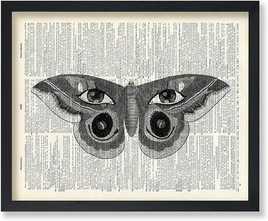 Poster Master Dictionary Art Poster - Butterfly Print - Eyes on Wings Art - Insect Art - Gift for Men, Women & Animal Lover - Gothic Decor for Living Room, Bedroom or Dorm - 11x14 UNFRAMED Wall Art
