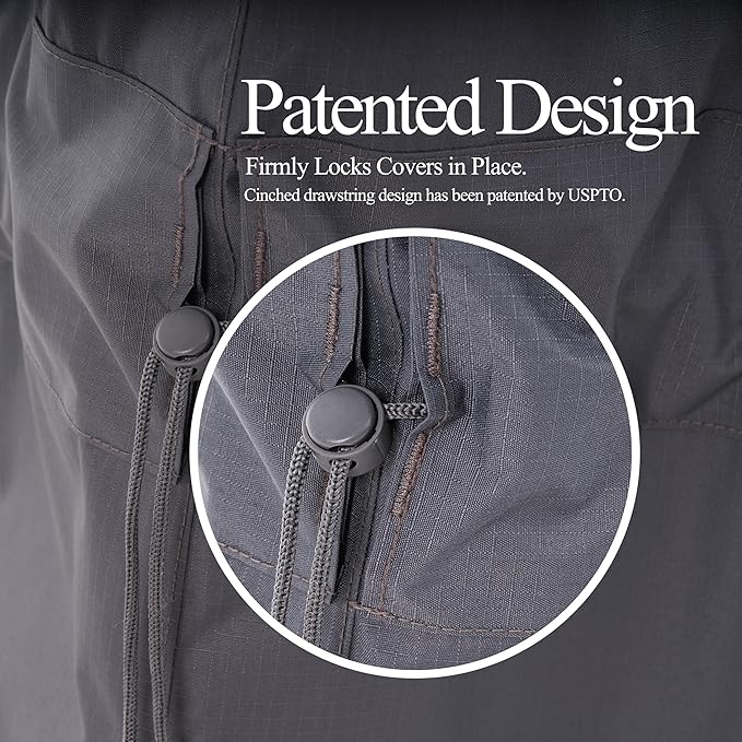 WJ-X3 Ripstop 3-Seater Outdoor Couch Cover, Heavy Duty Patio Sofa Cover,Waterproof & Wind Resistant,82W x 39D x 36H, Gray