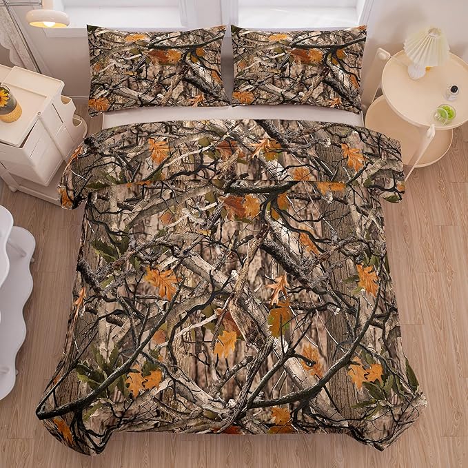 Tailor Shop Camo Bedding Set - Twin Size, Camo Comforter Set with 1 Pillowcase