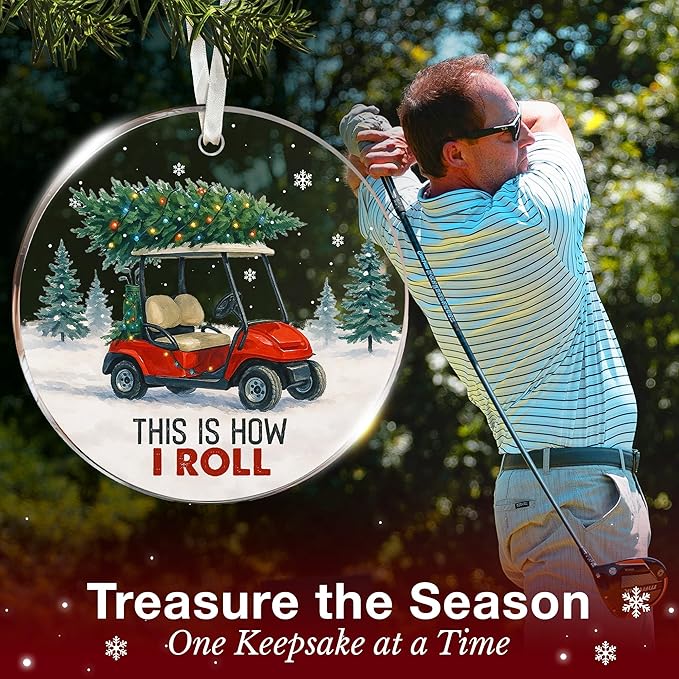 Golf Cart Ornament - Ideal Golf Ornament for Christmas Tree 2025 - Gifts for Golfer, Men, Women - Funny Ornaments for Golfer - Golf Ornaments - Golf cart Christmas Decorations