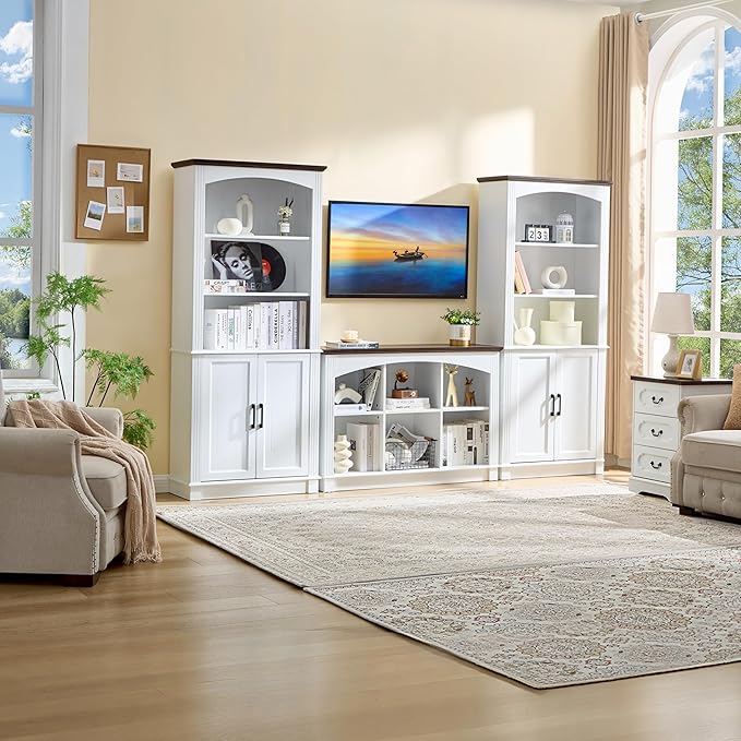 White Bookshelf, 6-Cube Bookcase and Kids Bookshelf, Wooden Storage Cabinet with Cube Organizer, Modern Book Shelf for Bedroom Furniture, Living Room, Office Storage, Toy Organizer, Display Cabinet