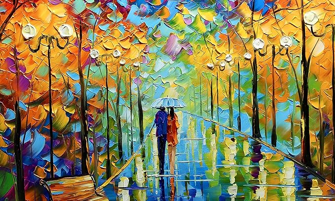 Tyed art- Large Contemporary Wall Art Landscape Oil Painting On Canvas palette knife Textured Tree Painting hand-painted Acrylic Abstract Landscape wall art modern canvas painting 30x60inch