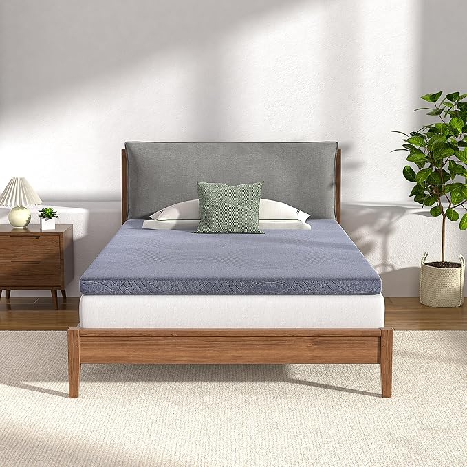 VECELO Gel Infused Memory Foam Mattress Topper Twin Size, 2 Inch Fresh Cooling Mattress Pad with Washable Cover for Twin Mattress, Pain Pressure Relieve Bed Topper, Breathable, Comfort