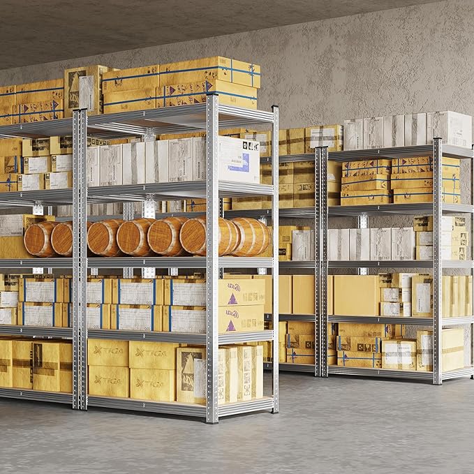 Yaheetech Standing Shelf Units, 5 Tier Storage Shelf, Heavy Duty Shelving, Adjustable Garage Shelves, Utility Rack Shelf Unit, Basement Warehouse Shed, 35.5" Wx 16" D x 71" H - Silver