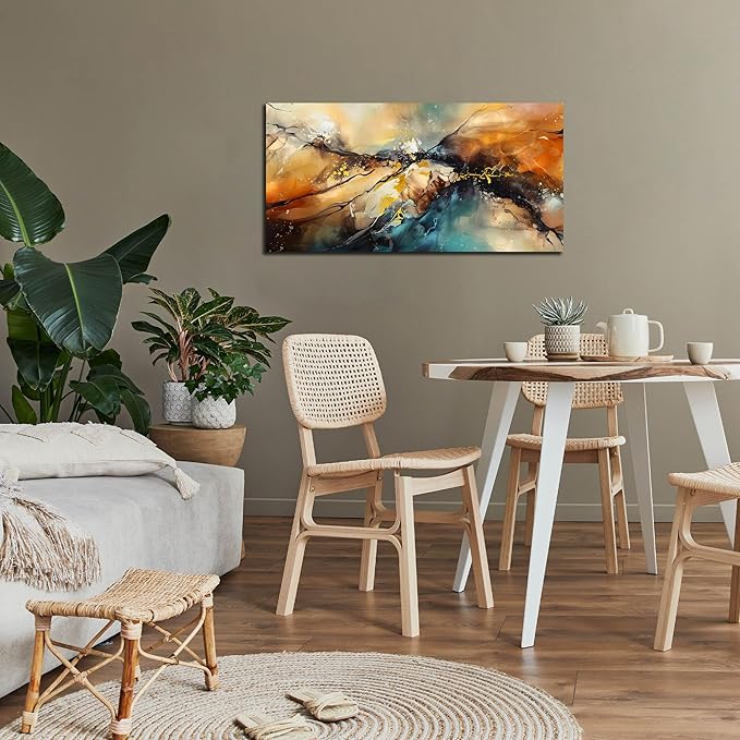 Abstract Paintings Wall Art for Living Room - Modern Wall Decor for Bedroom Kitchen Room Wall Art Ready to Hang Size 20" x 40"